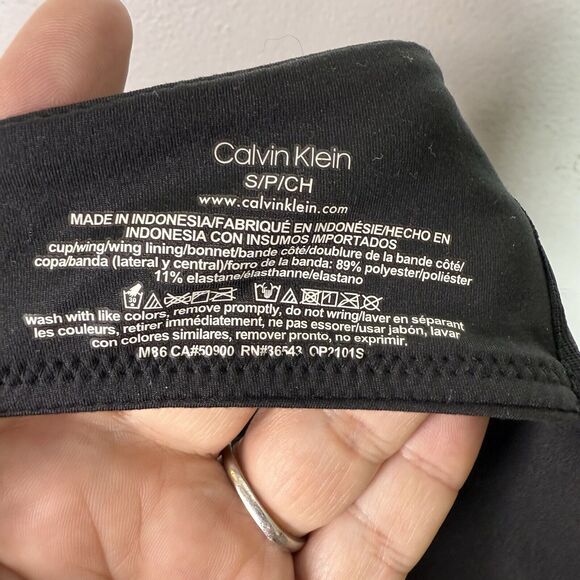 Calvin Klein Black Padded Underwire Bra Women’s Size Small Adjustable Straps - Picture 4 of 6